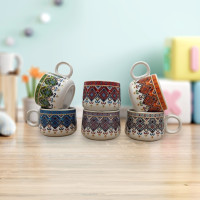naturedge-handcrafted-multicolor-ceramic-cups-150-ml-set-of-6-artistic-rajasthani-design-ceramic-cups-150-ml-multicolor-set-of-6
