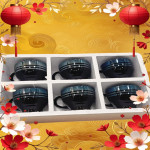 naturedge-small-ceramic-cup-set-of-6-100ml-handcrafted-diamond-black-with-silver-patta-classic-design-tea-coffee-cup-set-standard-black-shining-cup-se