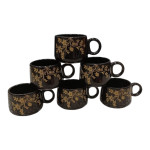 naturedge-black-cup-with-golden-floral-painting-set-of-6-150-ml-premium-antique-black-teacoffee-cups-naturedge-collection-with-golden-flower-design