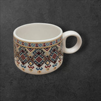 NaturEdge Handcrafted Multicolor Ceramic Cups - 150 ml, Set of 6 | Artistic Rajasthani Design Ceramic Cups - 150 ml, Multicolor Set of 6
