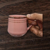 NaturEdge Tea Cup Set of 6 – The Ideal Choice for Tea Enthusiasts | Elegant & Eco-Friendly Peach Colored Ceramic Cups for Every Sip | Elevate Your Tea Time Ceramic Tea Cup Set